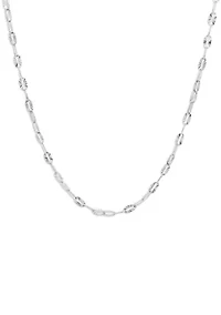 Sterling Silver Diamond Cut Paper Clip Chain necklace