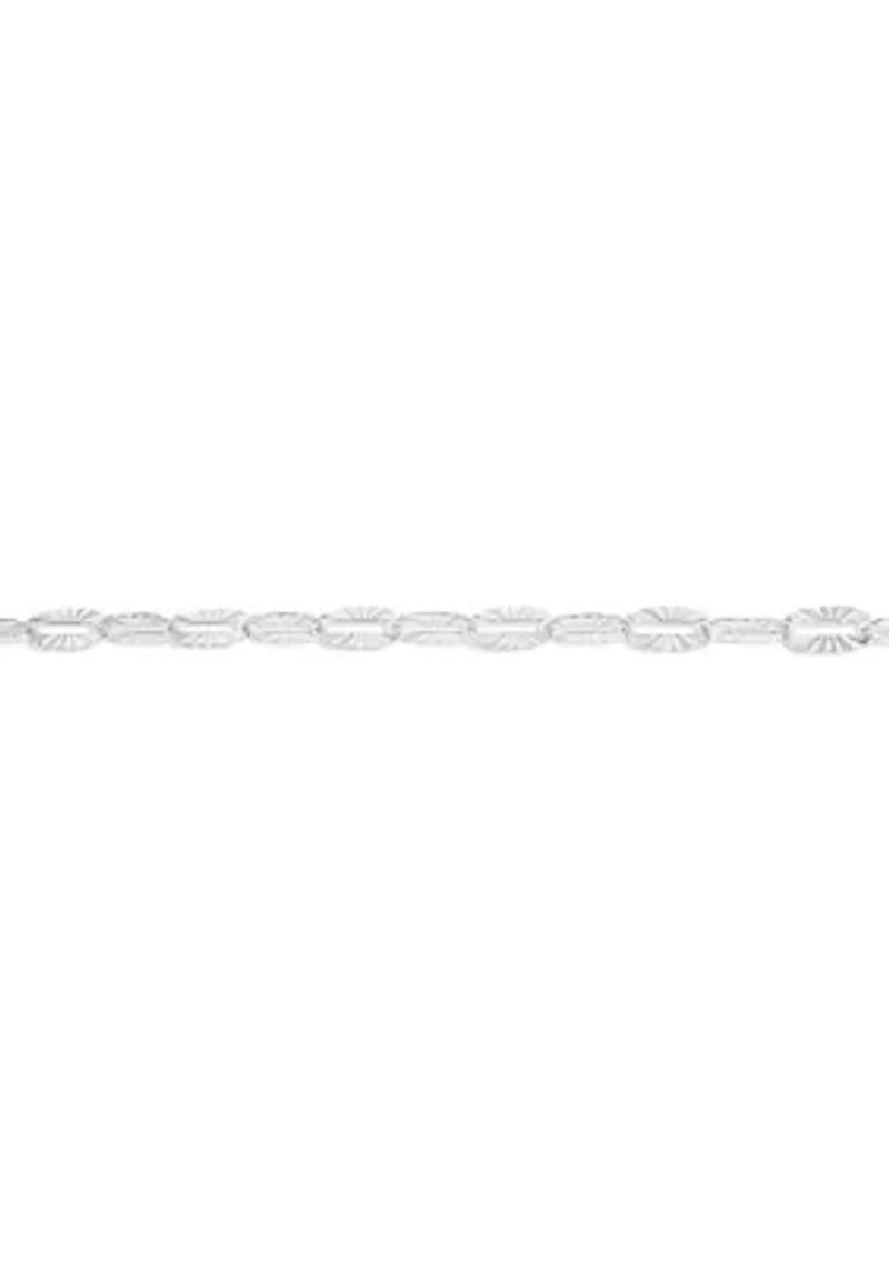 Sterling Silver Diamond Cut Paper Clip Chain necklace