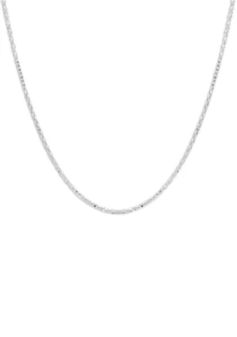Diamond Cut Popcorn Chain Necklace Sterling Silver