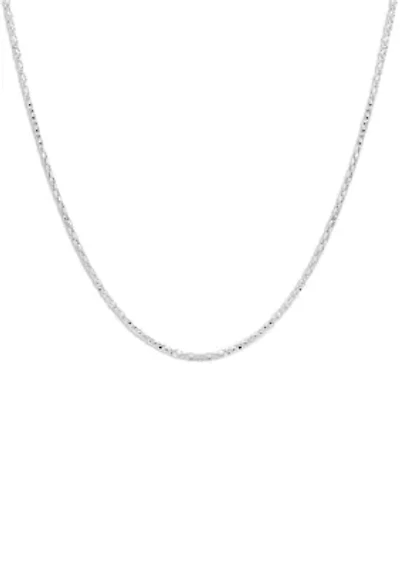 Diamond Cut Popcorn Chain Necklace Sterling Silver