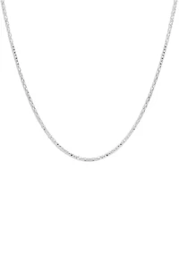 Diamond Cut Popcorn Chain Necklace Sterling Silver