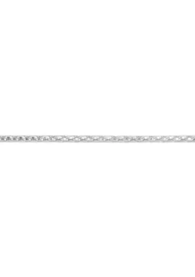 Diamond Cut Popcorn Chain Necklace Sterling Silver