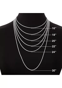 Diamond Cut Popcorn Chain Necklace Sterling Silver