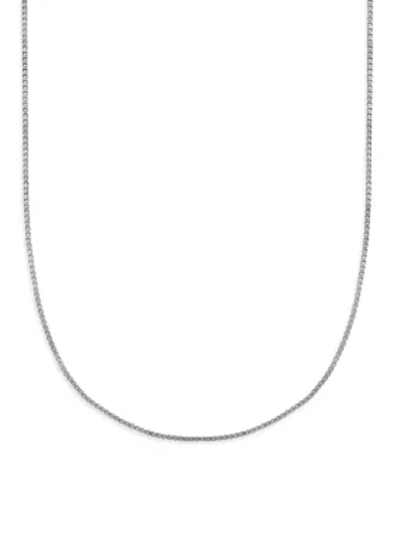 Sterling Silver Box Chain Necklace - 20"