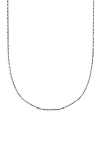 Sterling Silver Box Chain Necklace - 24"