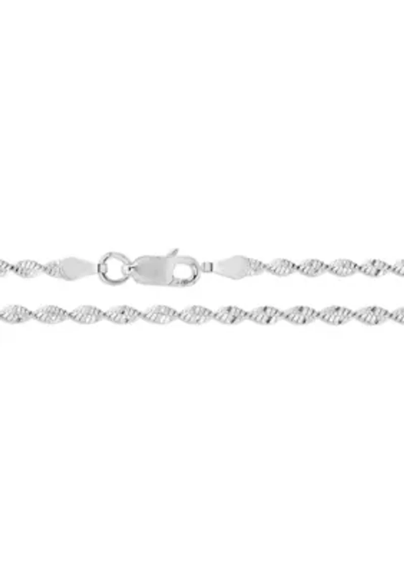 Sterling Silver Butterfly Twist Chain Bracelet