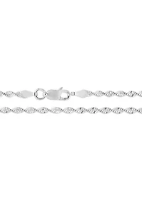 Sterling Silver Butterfly Twist Chain Bracelet