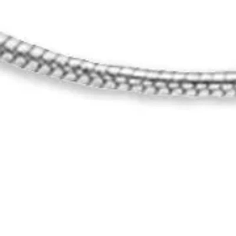 Sterling Silver Rounded Snake with Bead Stations Chain Necklace