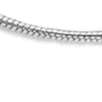 Sterling Silver Rounded Snake with Bead Stations Chain Necklace