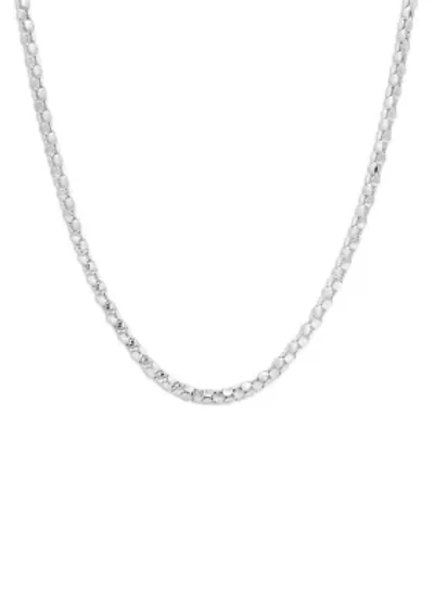 Sterling Silver Polished Popcorn Chain Necklace
