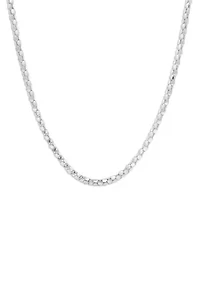Sterling Silver Polished Popcorn Chain Necklace