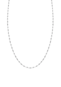 Silver Plated Polished Bead Link Chain Necklace