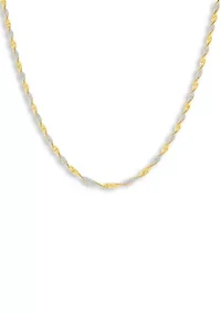 Twisted Two Tone Plated Butterfly Chain Necklace