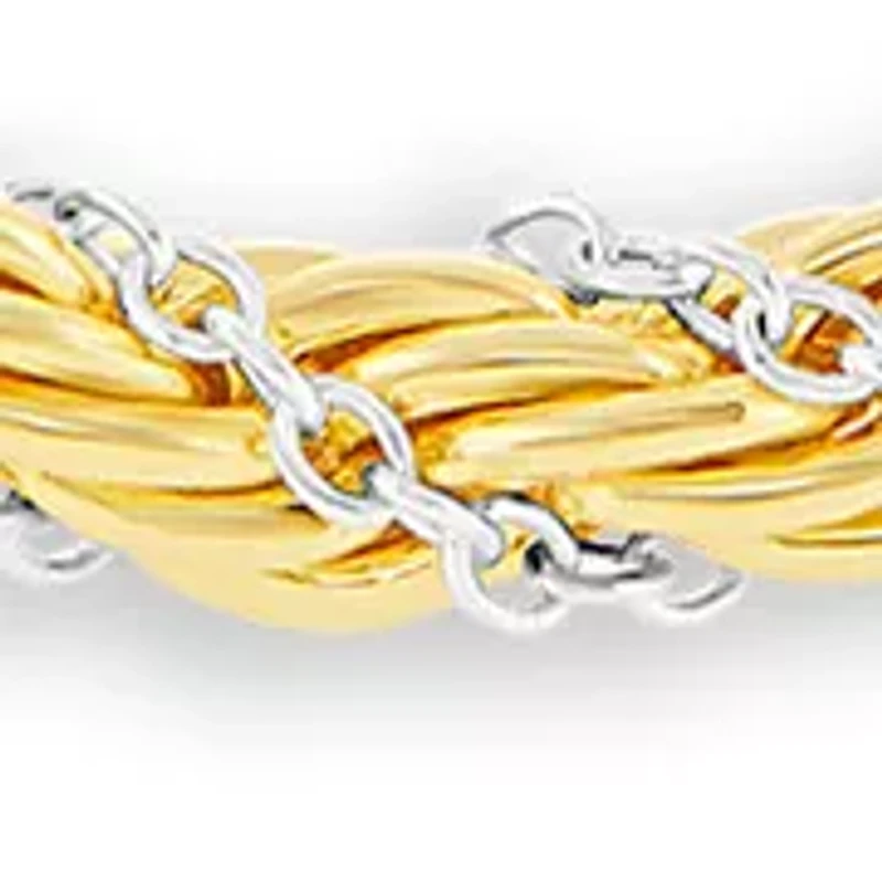 Two-Tone Cable Rope Chain Necklace