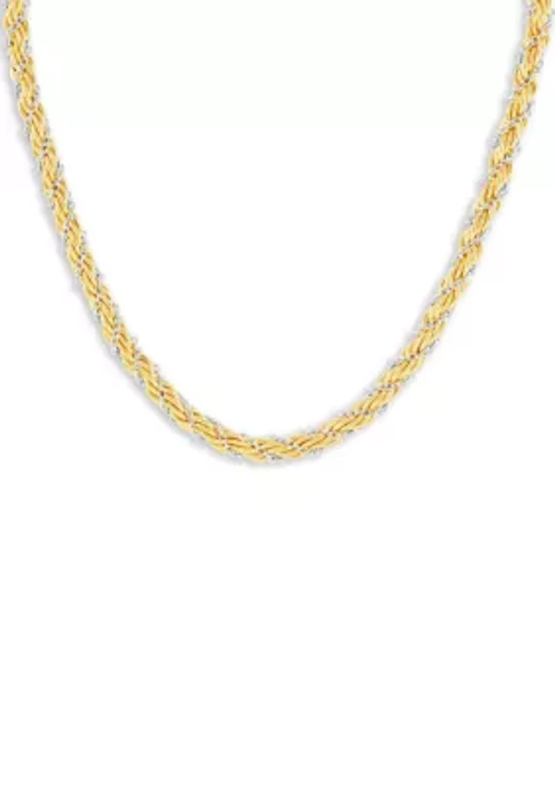 Two-Tone Cable Rope Chain Necklace