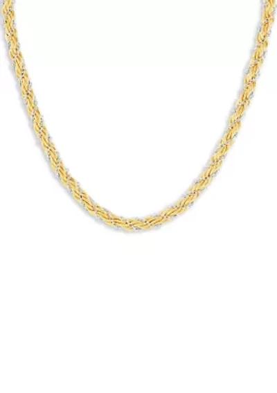 Two-Tone Cable Rope Chain Necklace
