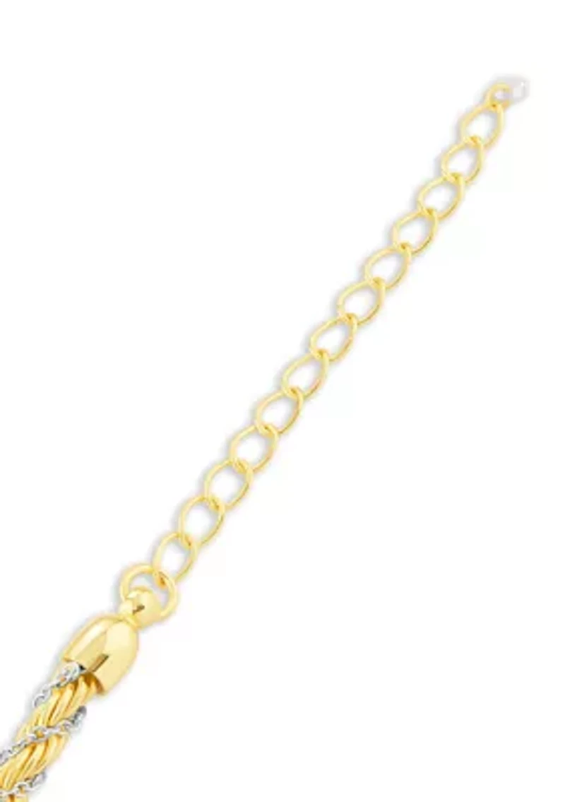 Two-Tone Cable Rope Chain Necklace