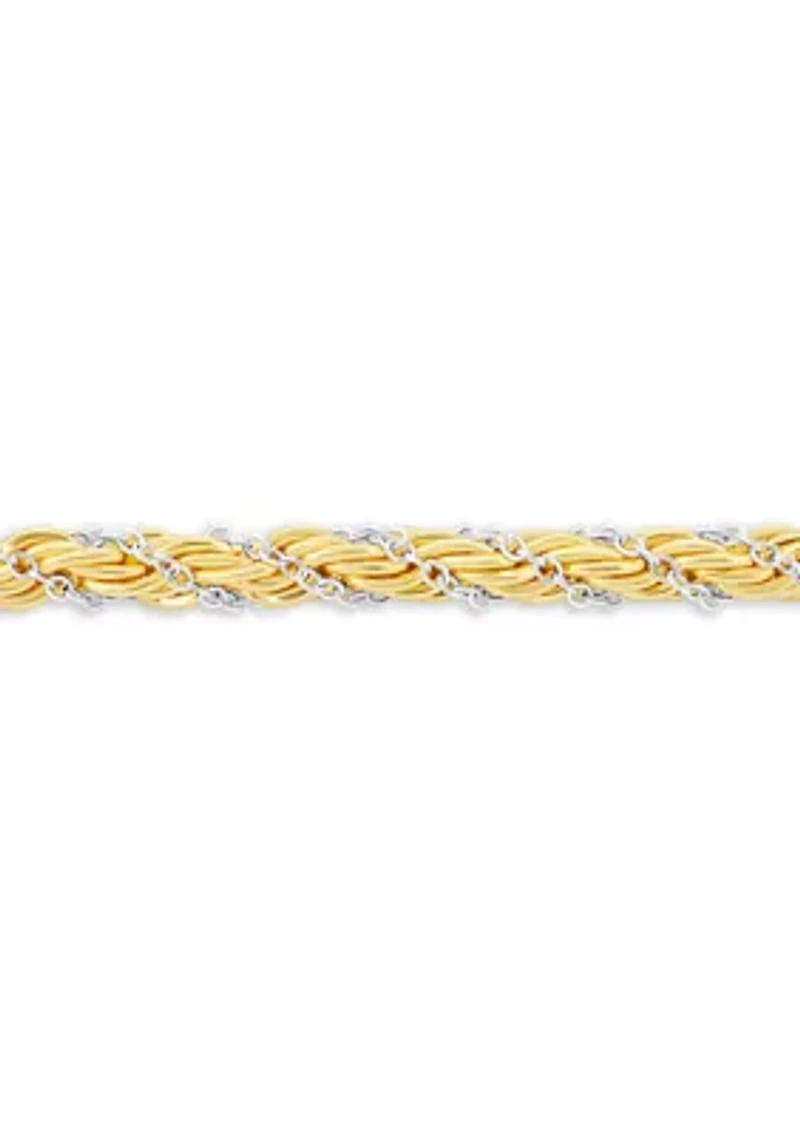 Two-Tone Cable Rope Chain Necklace