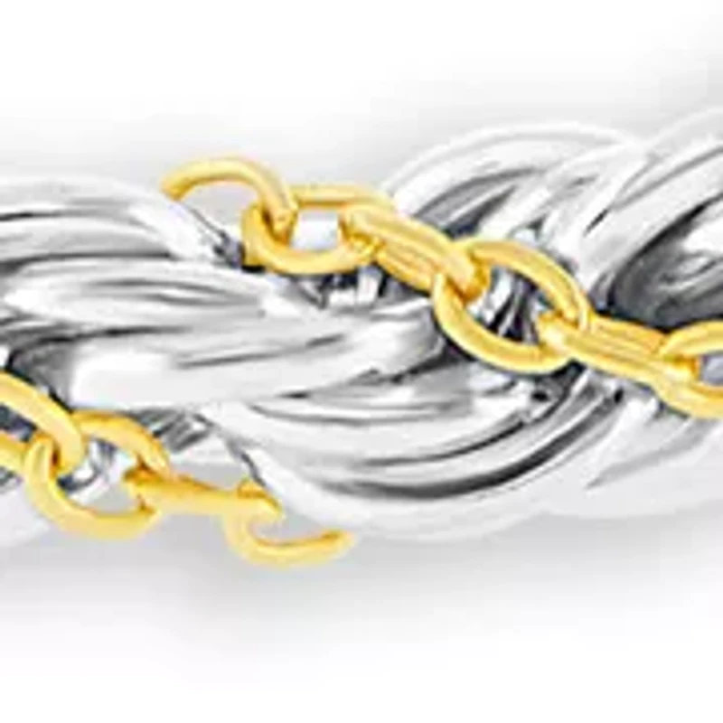  Two-Tone Cable Rope Chain Necklace