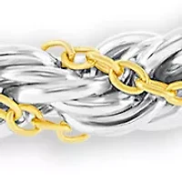  Two-Tone Cable Rope Chain Necklace