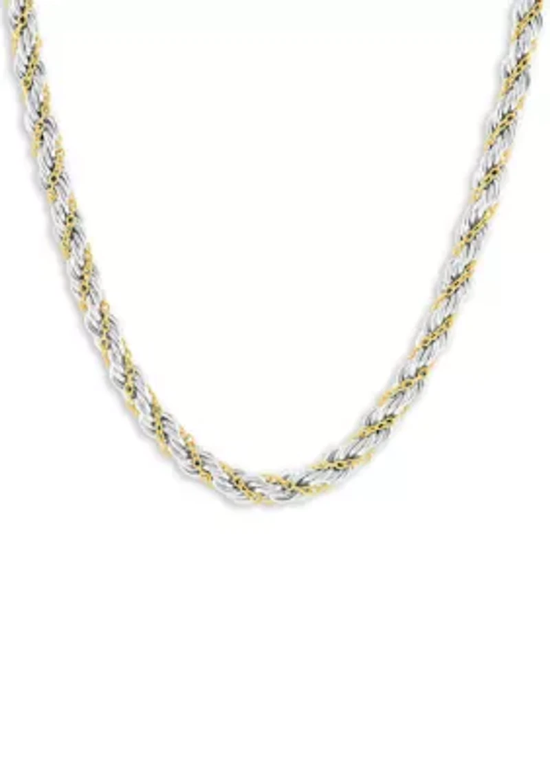  Two-Tone Cable Rope Chain Necklace