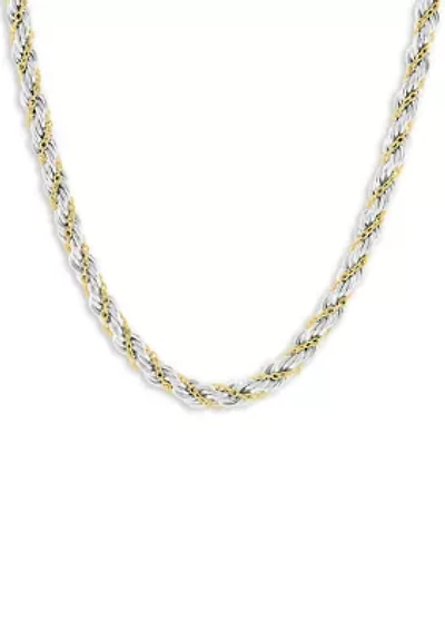 Two-Tone Cable Rope Chain Necklace