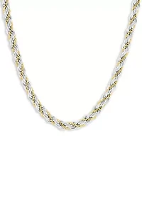  Two-Tone Cable Rope Chain Necklace