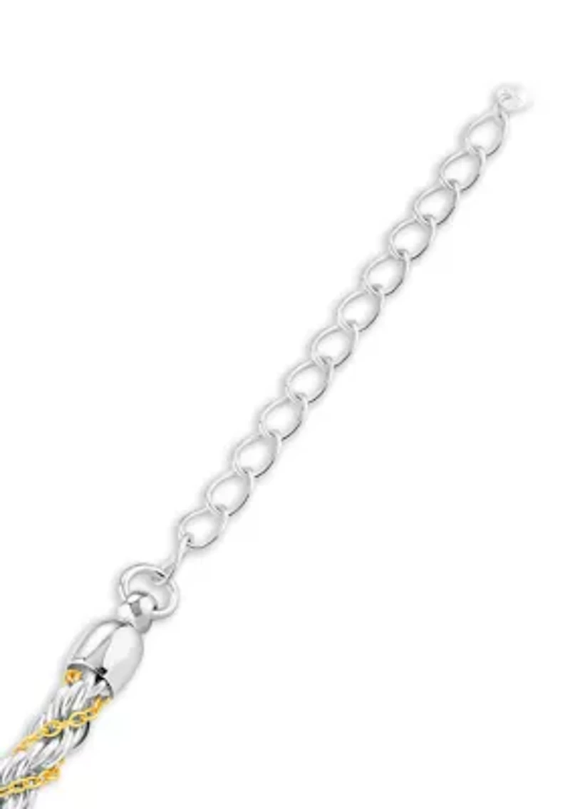  Two-Tone Cable Rope Chain Necklace