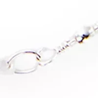Fine Silver-Plated Polished Beads Oval Link Chain Necklace