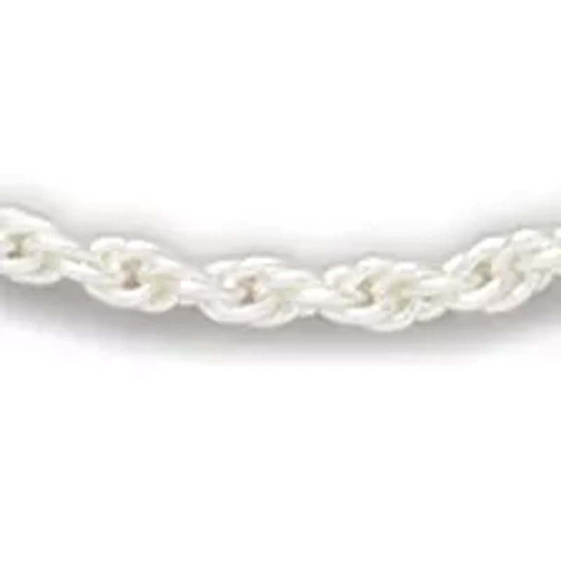 18 Inch Sterling Silver Diamond Cut Rope Chain Necklace 