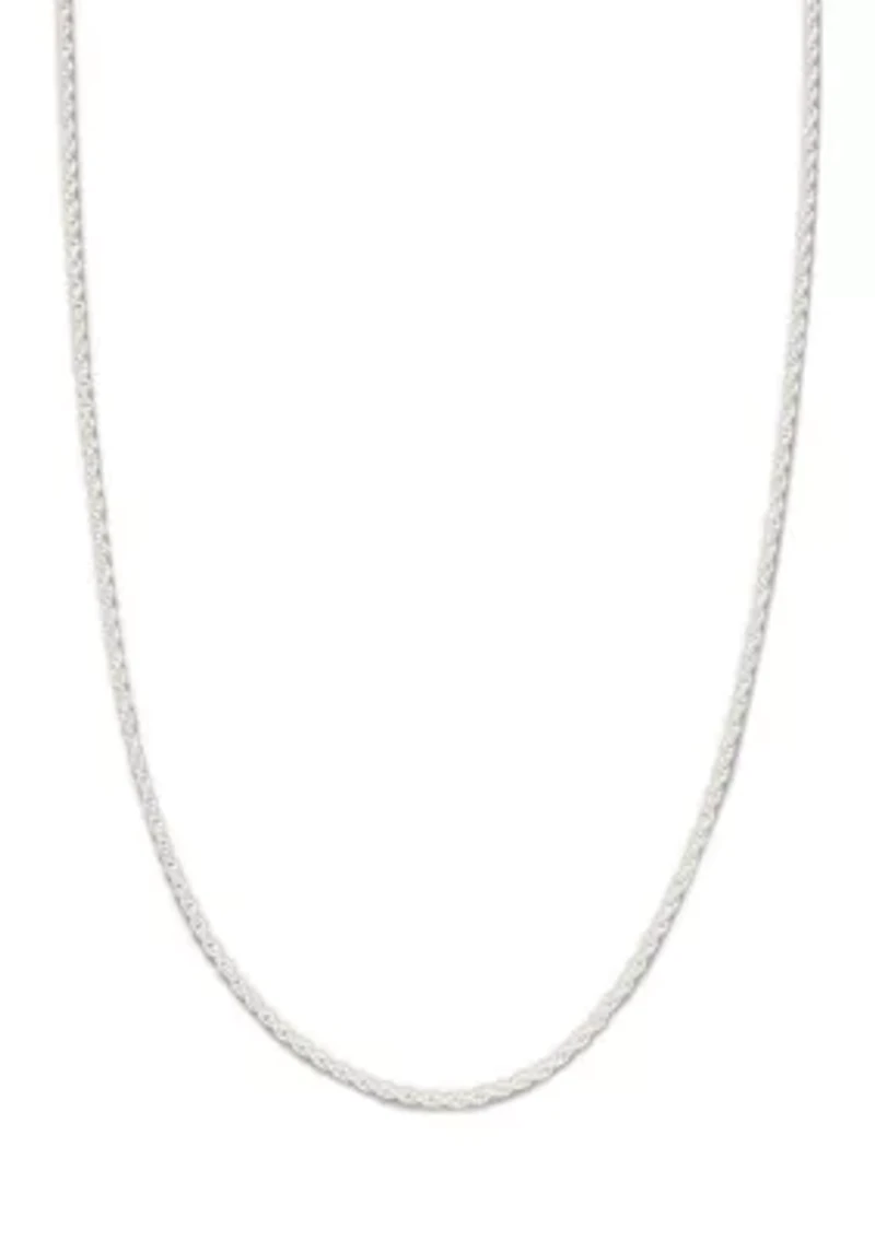 18 Inch Sterling Silver Diamond Cut Rope Chain Necklace 