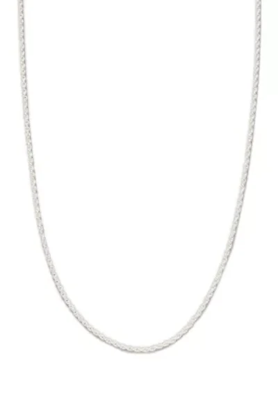Inch Sterling Silver Diamond Cut Rope Chain Necklace