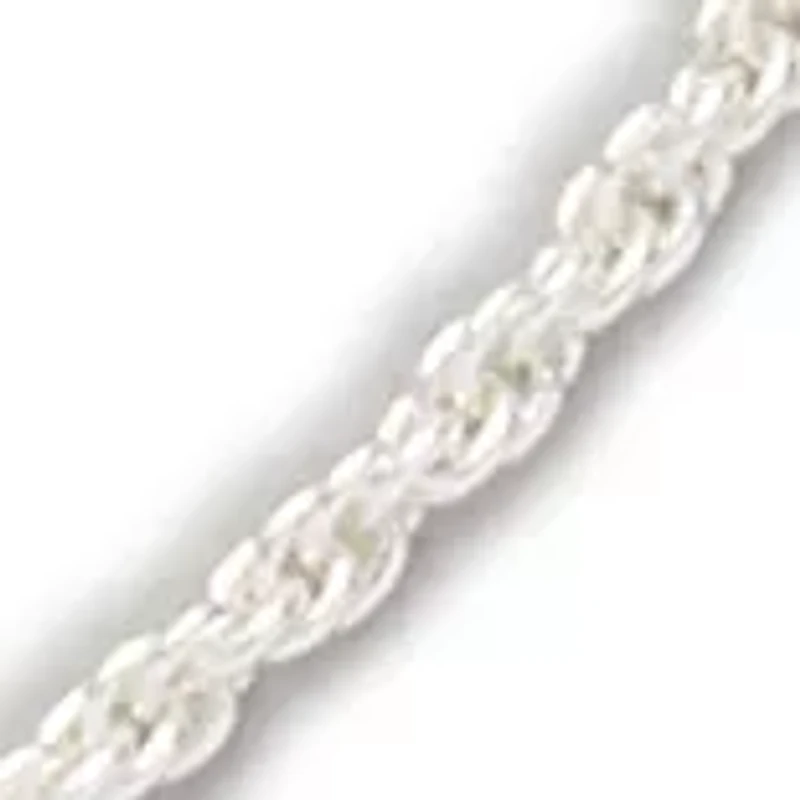 20 Inch Sterling Silver Diamond Cut Rope Chain Necklace