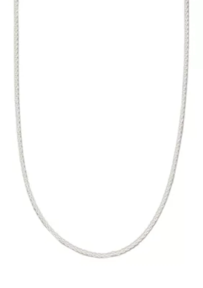 20 Inch Sterling Silver Diamond Cut Rope Chain Necklace