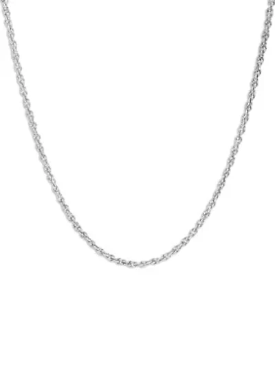 Fine Silver Plated 30" Rope Chain Necklace