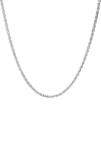 Fine Silver Plated 30" Rope Chain Necklace