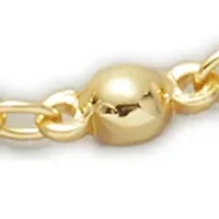 20 Inch 24K Gold Over Silver Plated Beaded Chain Necklace 