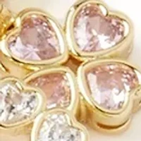 Gold Plated CZ Flower Charm Chain Bracelet