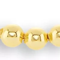 Fine Plated Triple Polished Bead Station Cable Chain Necklace