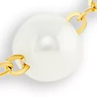 Plated Pearl Station Collar Necklace