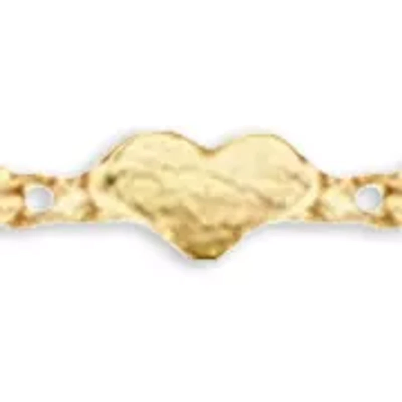 Gold Plated Heart Station Chain Necklace