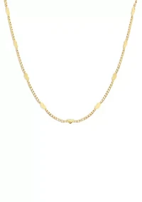 Gold Plated Heart Station Chain Necklace