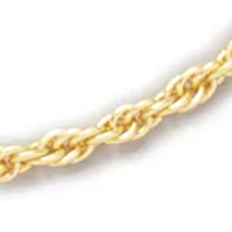 24 Inch Gold Tone Diamond Cut Rope Chain Necklace 