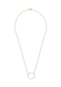 Sterling Pave Cubic Zirconia Circle pendant Necklace