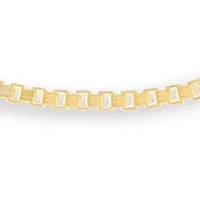 24K Gold Over Sterling Silver Box Chain 16'' Necklace