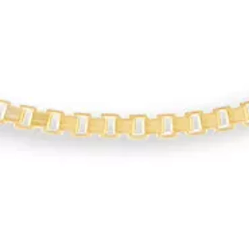24" Box Chain Necklace in 24K Gold Plated Metal