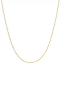 24" Box Chain Necklace in 24K Gold Plated Metal