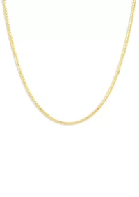 16" Box Chain Necklace in 24K Gold Plated Metal