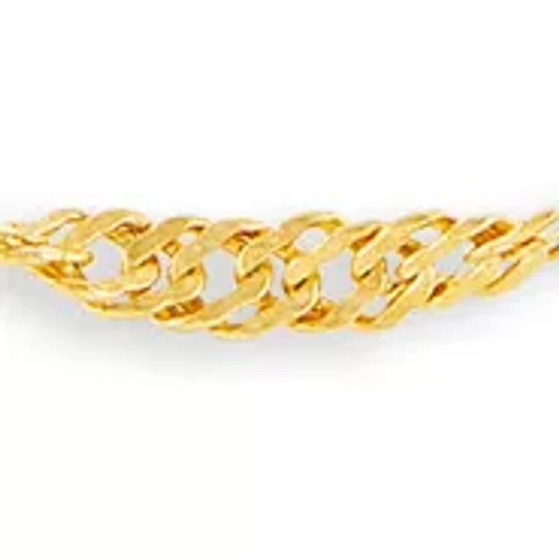 16" Singapore Chain Necklace in 24K Gold Plated Metal
