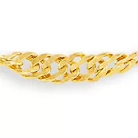 16" Singapore Chain Necklace in 24K Gold Plated Metal